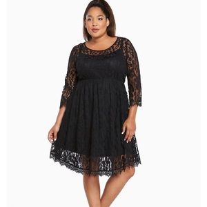 Size 2 Black Lace Skater Dress